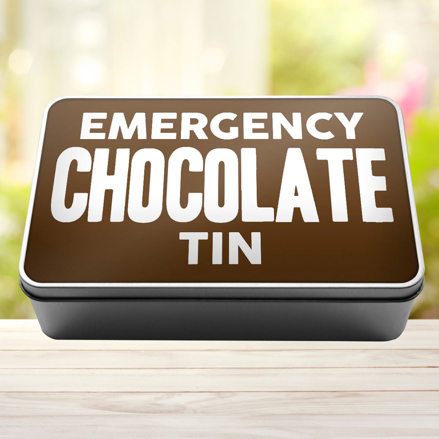 Emergency Chocolate Tin Storage Rectangle Tin - Perham Prints