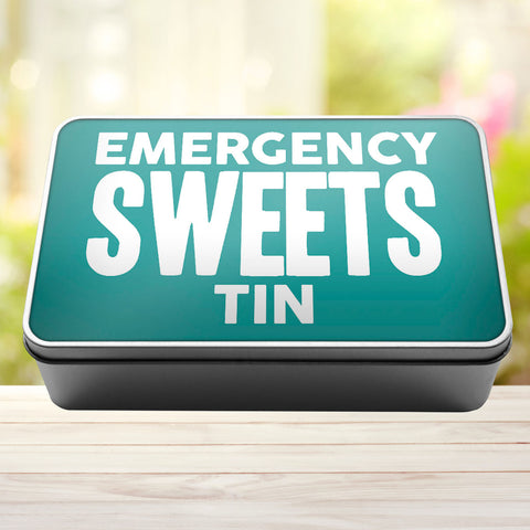 Buy turquoise Emergency Sweets Tin Storage Rectangle Tin