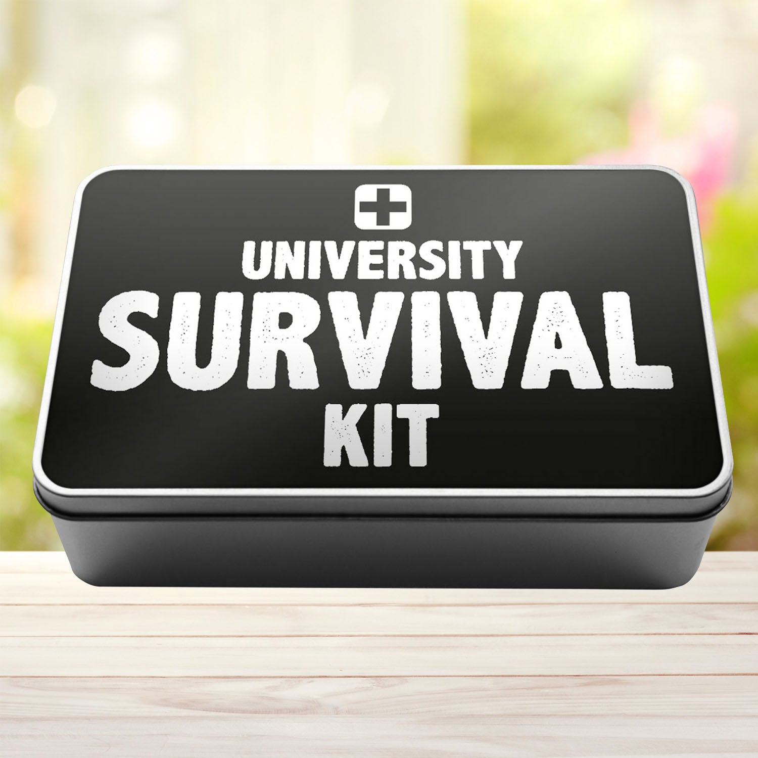 University Survival Kit Tin Storage Rectangle Tin - Perham Prints