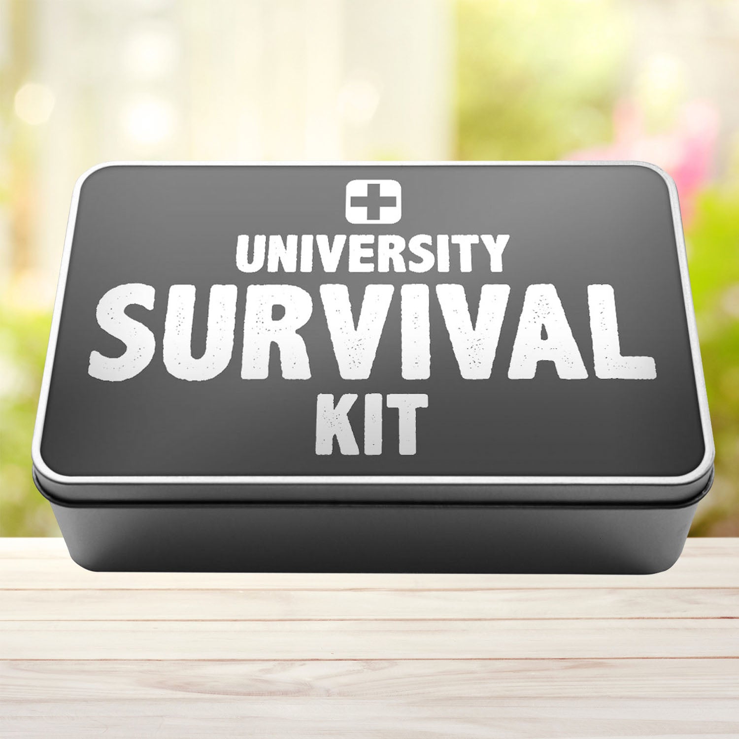 University Survival Kit Tin Storage Rectangle Tin - Perham Prints