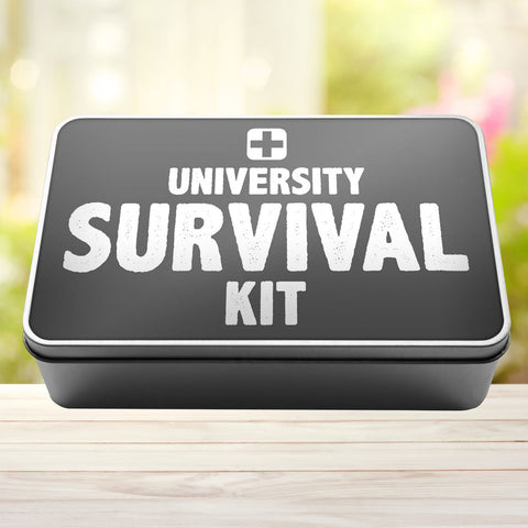 Buy grey University Survival Kit Tin Storage Rectangle Tin