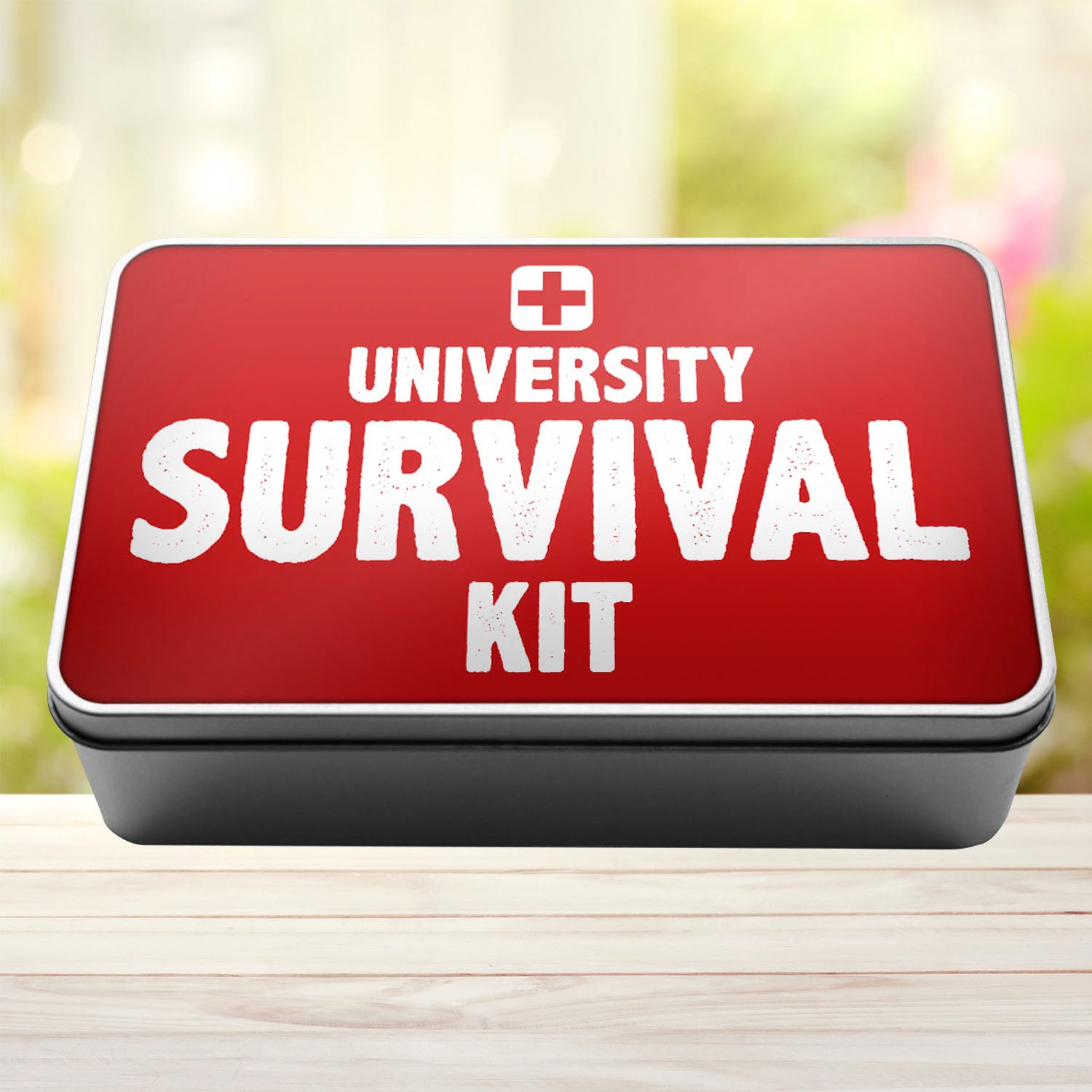 University Survival Kit Tin Storage Rectangle Tin - Perham Prints