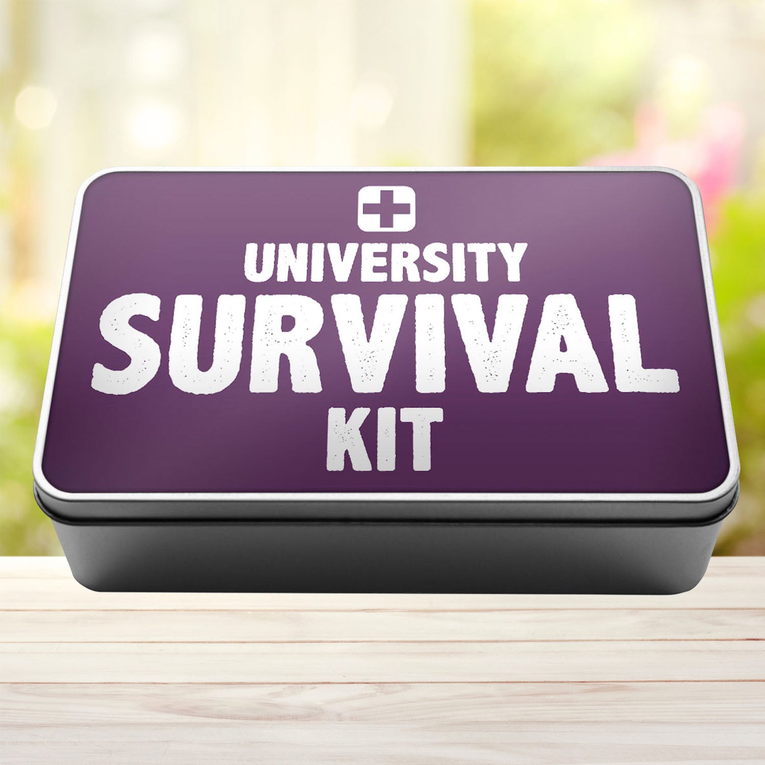 University Survival Kit Tin Storage Rectangle Tin - Perham Prints