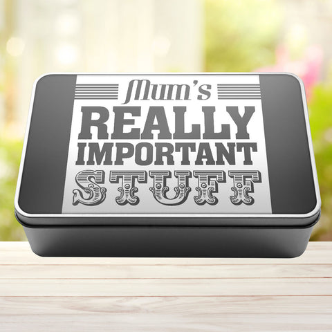 Buy grey Mum&#39;s Really Important Stuff Tin Storage Rectangle Tin