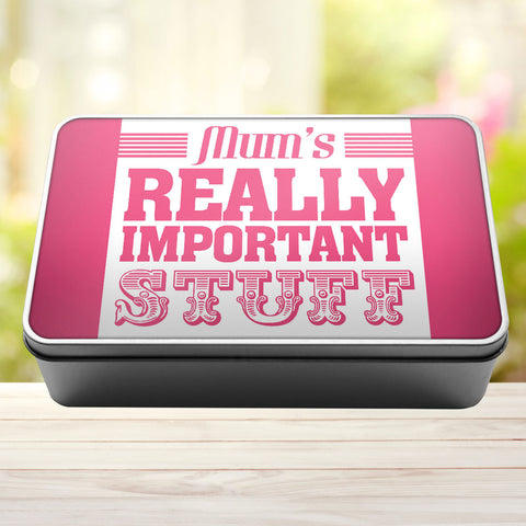 Buy pink Mum&#39;s Really Important Stuff Tin Storage Rectangle Tin