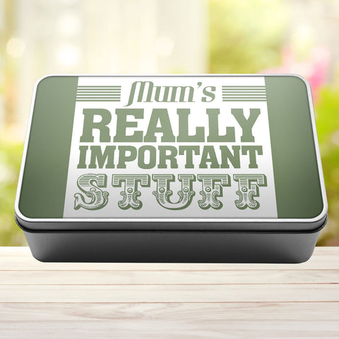 Buy sage-green Mum&#39;s Really Important Stuff Tin Storage Rectangle Tin