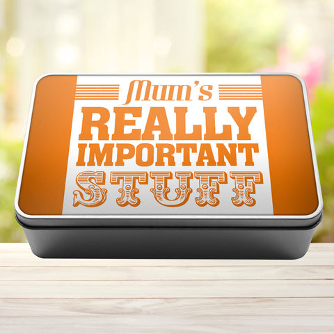 Buy orange Mum&#39;s Really Important Stuff Tin Storage Rectangle Tin