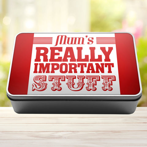 Buy red Mum&#39;s Really Important Stuff Tin Storage Rectangle Tin