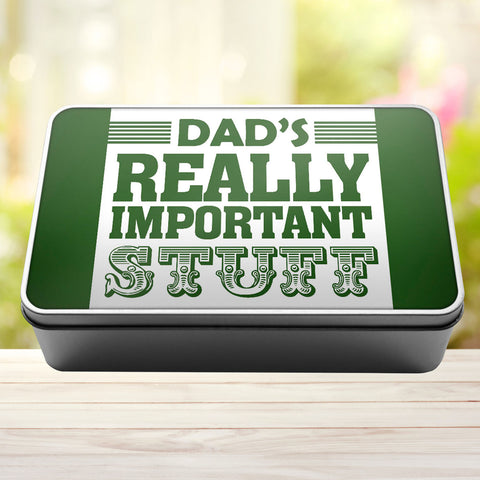 Buy green Dad&#39;s Really Important Stuff Tin Storage Rectangle Tin