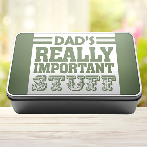 Buy sage-green Dad&#39;s Really Important Stuff Tin Storage Rectangle Tin