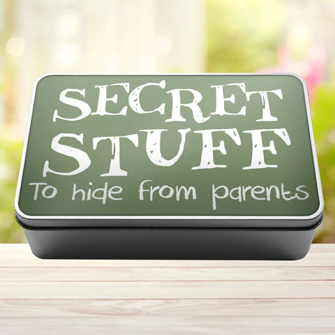 Buy sage-green Secret Stuff To Hide From Parents Tin Storage Rectangle Tin