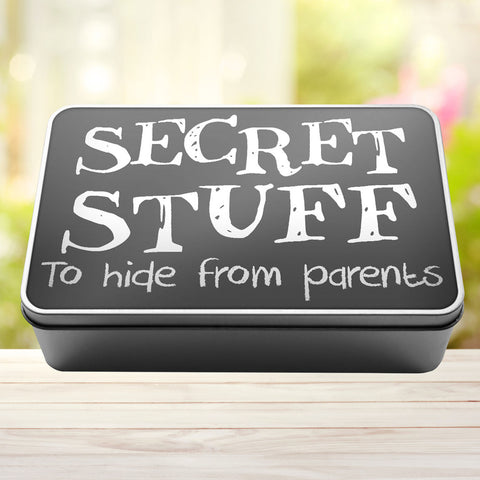 Buy grey Secret Stuff To Hide From Parents Tin Storage Rectangle Tin