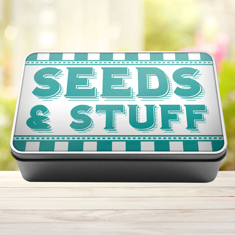 Buy turquoise Seeds And Stuff Tin Storage Rectangle Tin