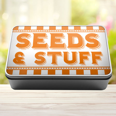 Buy orange Seeds And Stuff Tin Storage Rectangle Tin