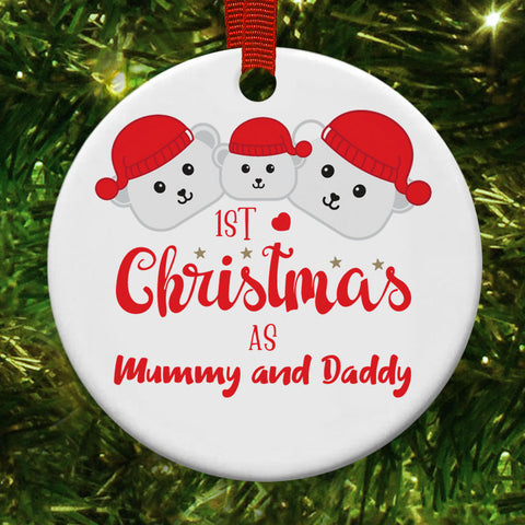 Personalised First Christmas As Mummy And Daddy Christmas Decoration