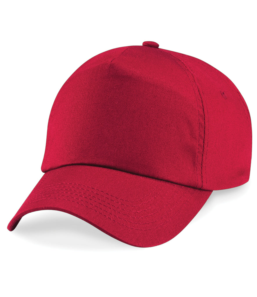 Fully Personalised Beechfield Baseball Cap - Red - Perham Prints