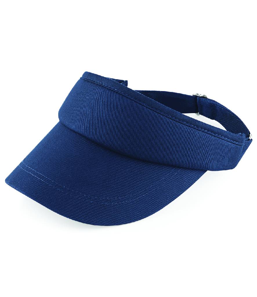 Fully Personalised Beechfield Performance French Navy Blue Sun Visor Custom Text - Perham Prints