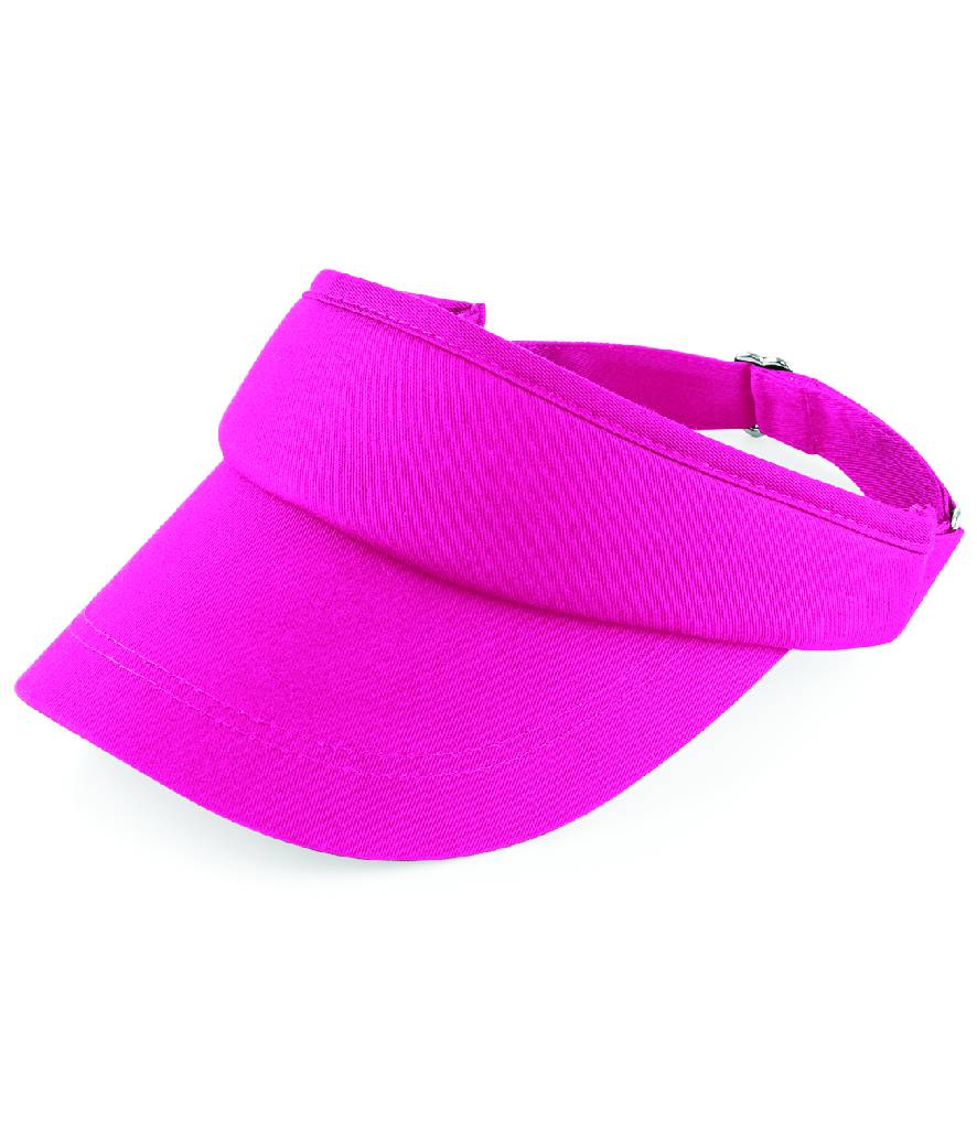 Fully Personalised Beechfield Performance Fuschia Pink Sun Visor Custom Text - Perham Prints