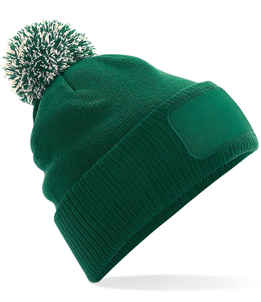 Fully Personalised Beechfield Green Pom Pom Bobble Hat - Perham Prints