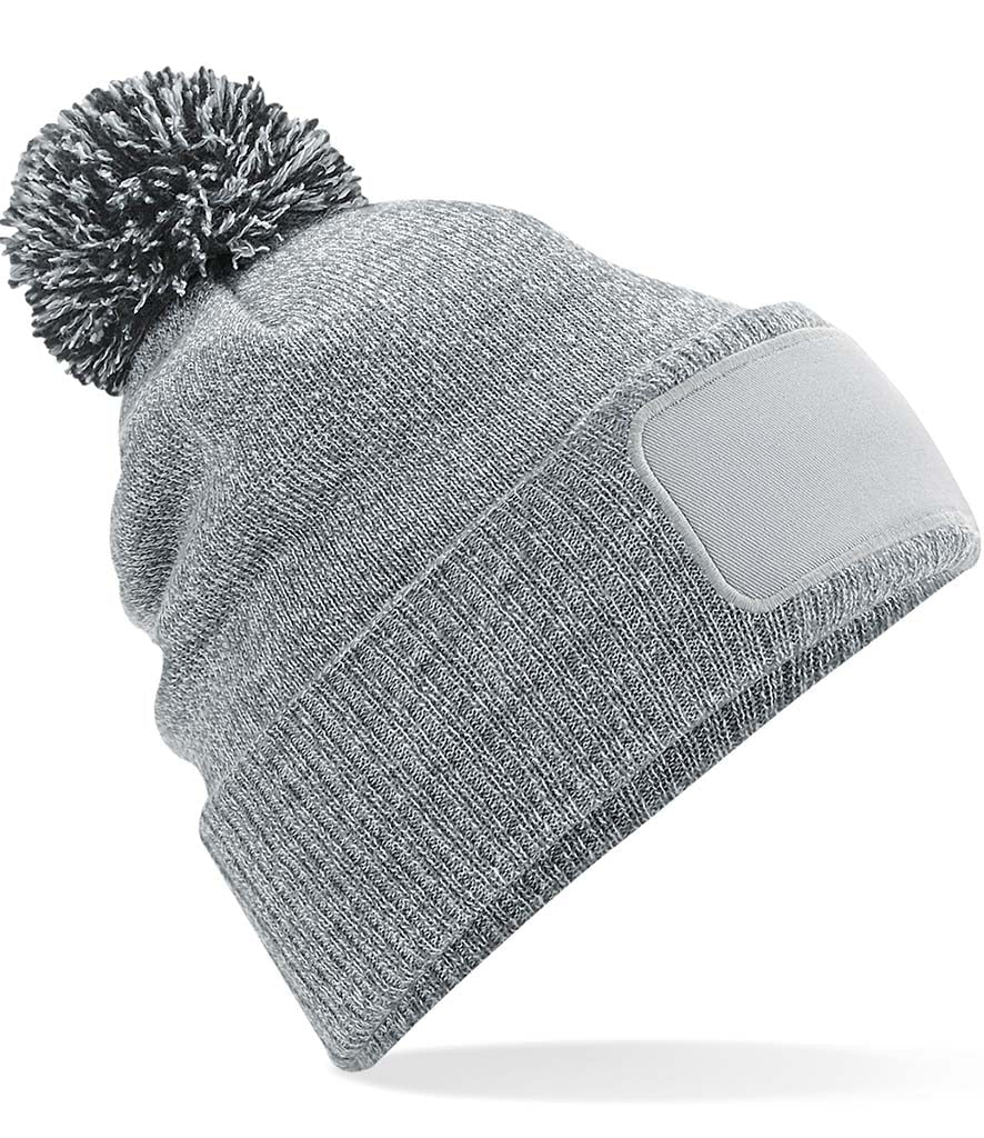 Fully Personalised Beechfield Grey Pom Pom Bobble Hat - Perham Prints