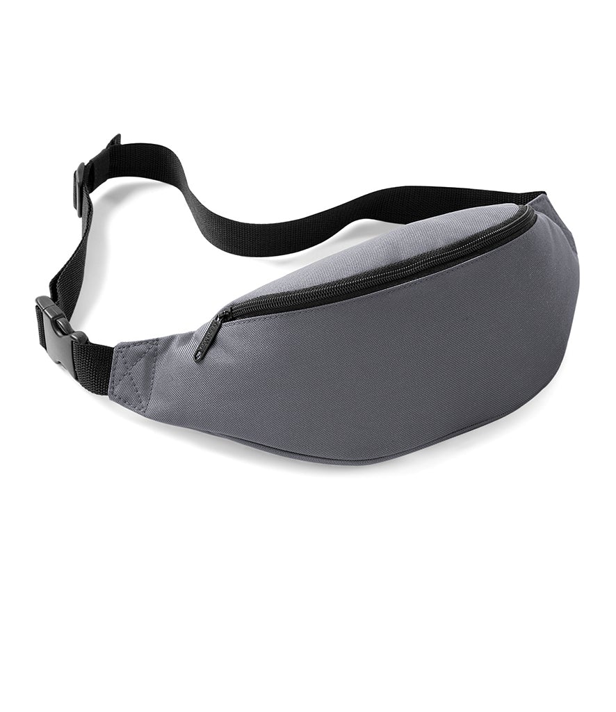 Fully Personalised BagBase Graphite Grey Colour Waist Bag Belt Bag - Perham Prints