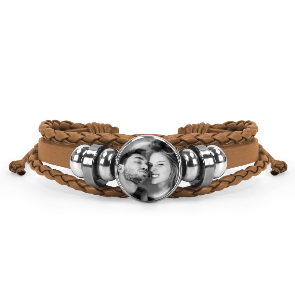 Personalised Brown Friendship Bracelet Photo Picture - Perham Prints