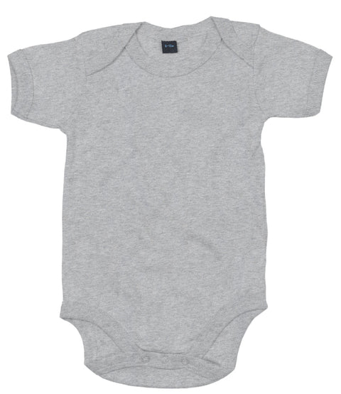 Fully Personalised Heather Grey UNISEX Baby Vest