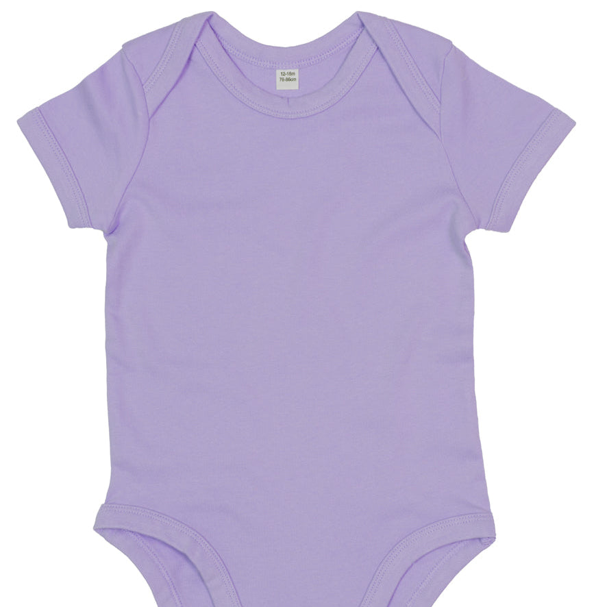Fully Personalised Lilac UNISEX Baby Vest - Perham Prints