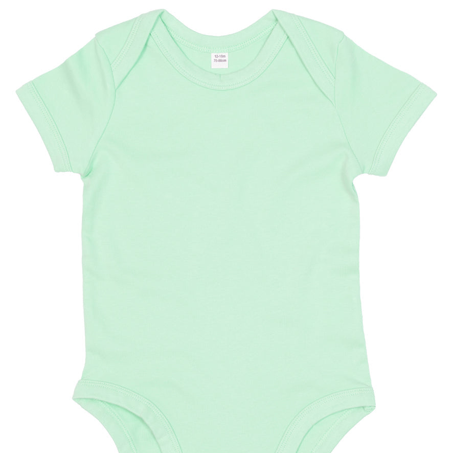 Fully Personalised Mint Green UNISEX Baby Vest - Perham Prints