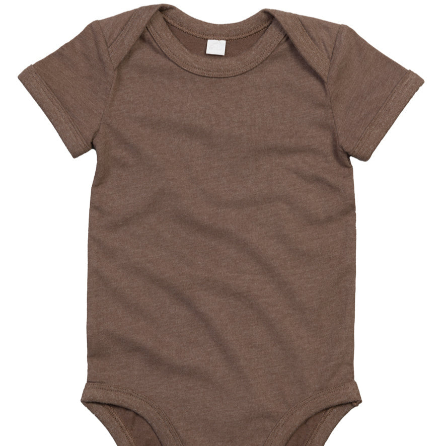 Fully Personalised Brown UNISEX Baby Vest - Perham Prints