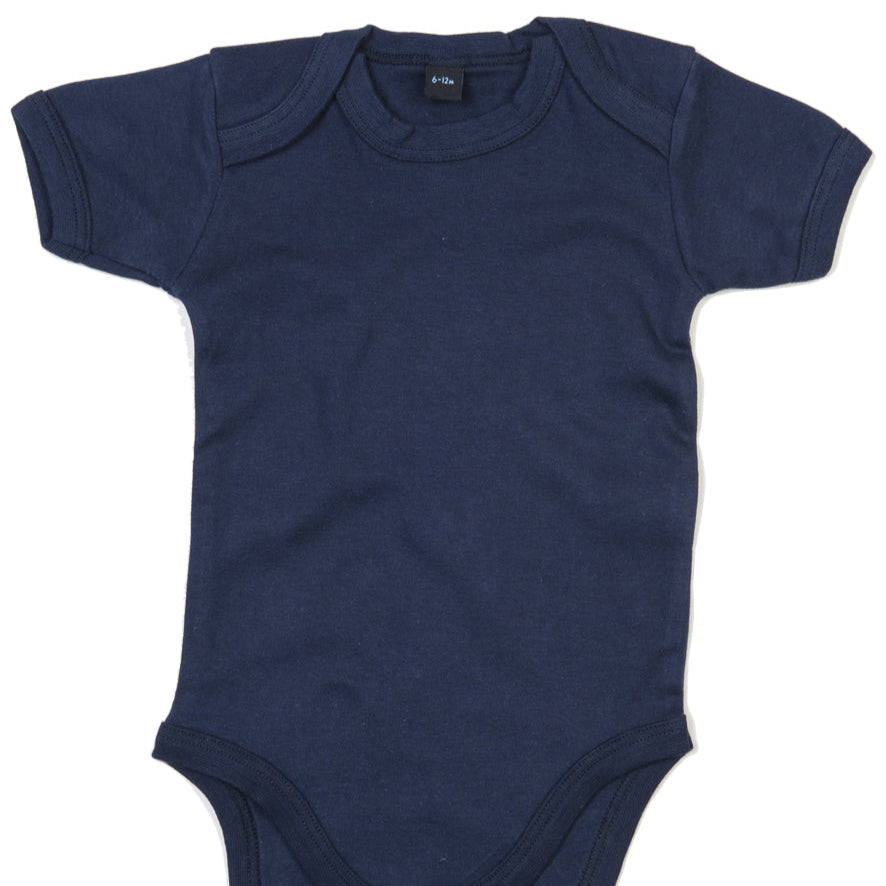 Fully Personalised Navy Blue UNISEX Baby Vest - Perham Prints