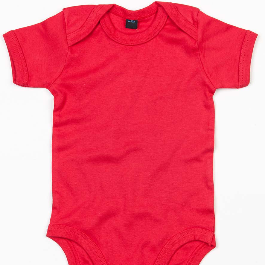 Fully Personalised Red UNISEX Baby Vest - Perham Prints