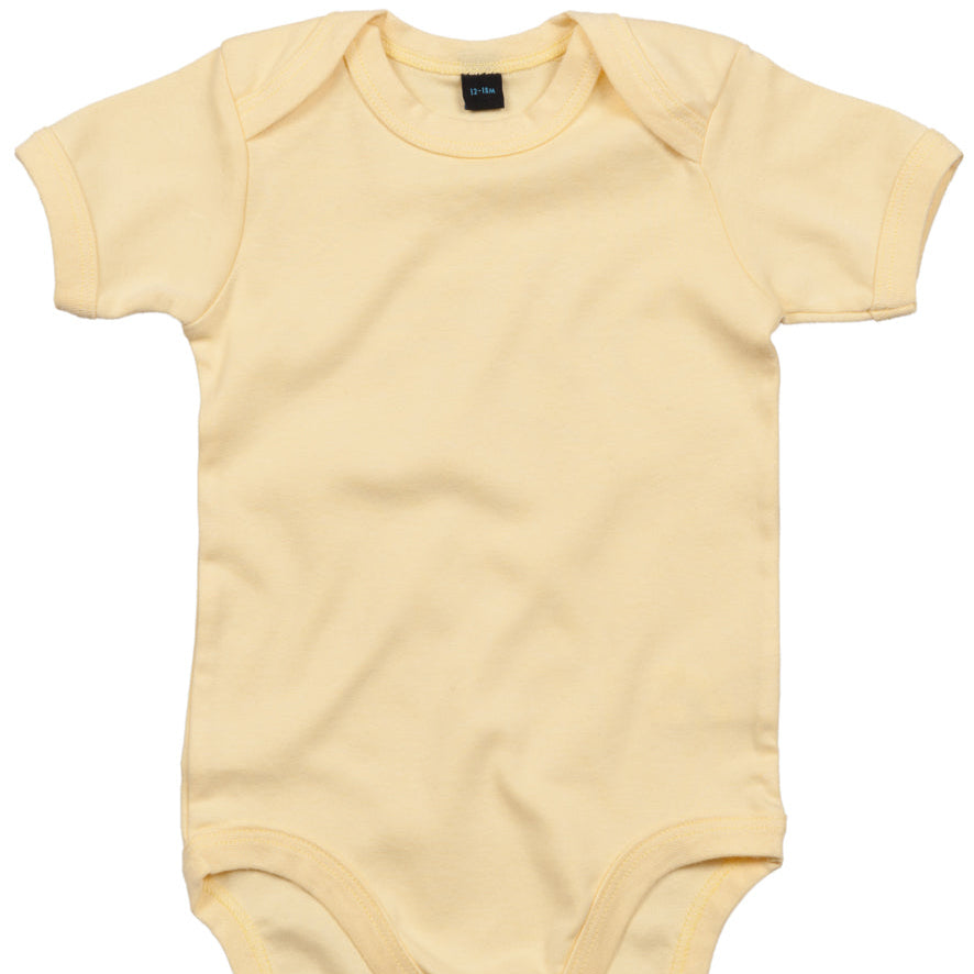 Fully Personalised Pale Yellow UNISEX Baby Vest - Perham Prints