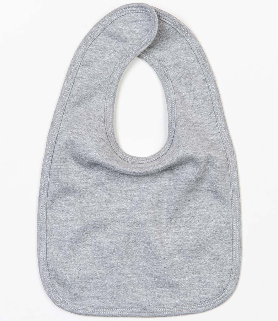 Fully Personalised Heather Grey Baby Bib - Perham Prints