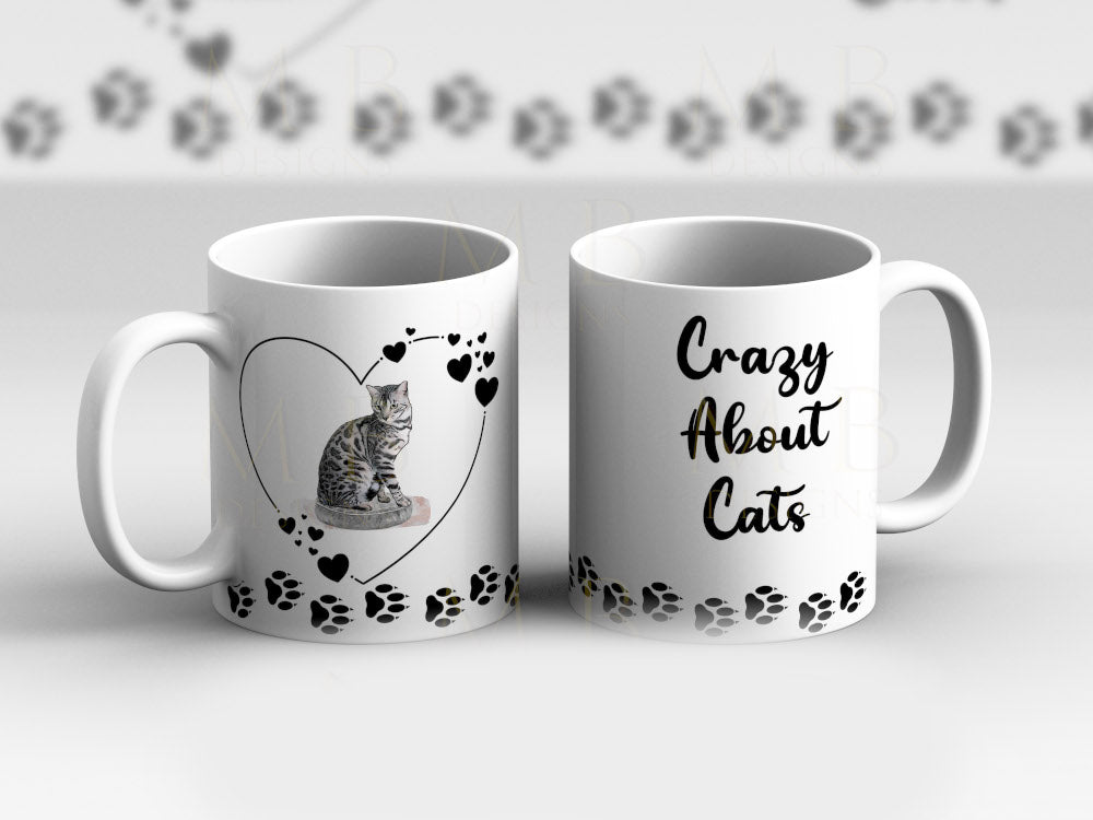 Personalised Bengal Cat Crazy About Cats Cup Mug - Perham Prints