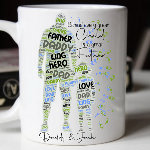 Fathers Day Word Art Abstract Art Splash Of Colour Cup Mug