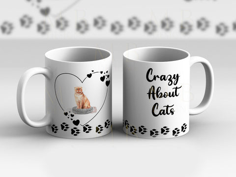 Ginger Cat Crazy About Cats Cup Mug