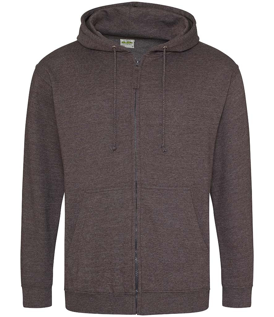 Fully Personalised Charcoal Grey UNISEX Zip AWDis Hoodie - Create Your Design - Perham Prints