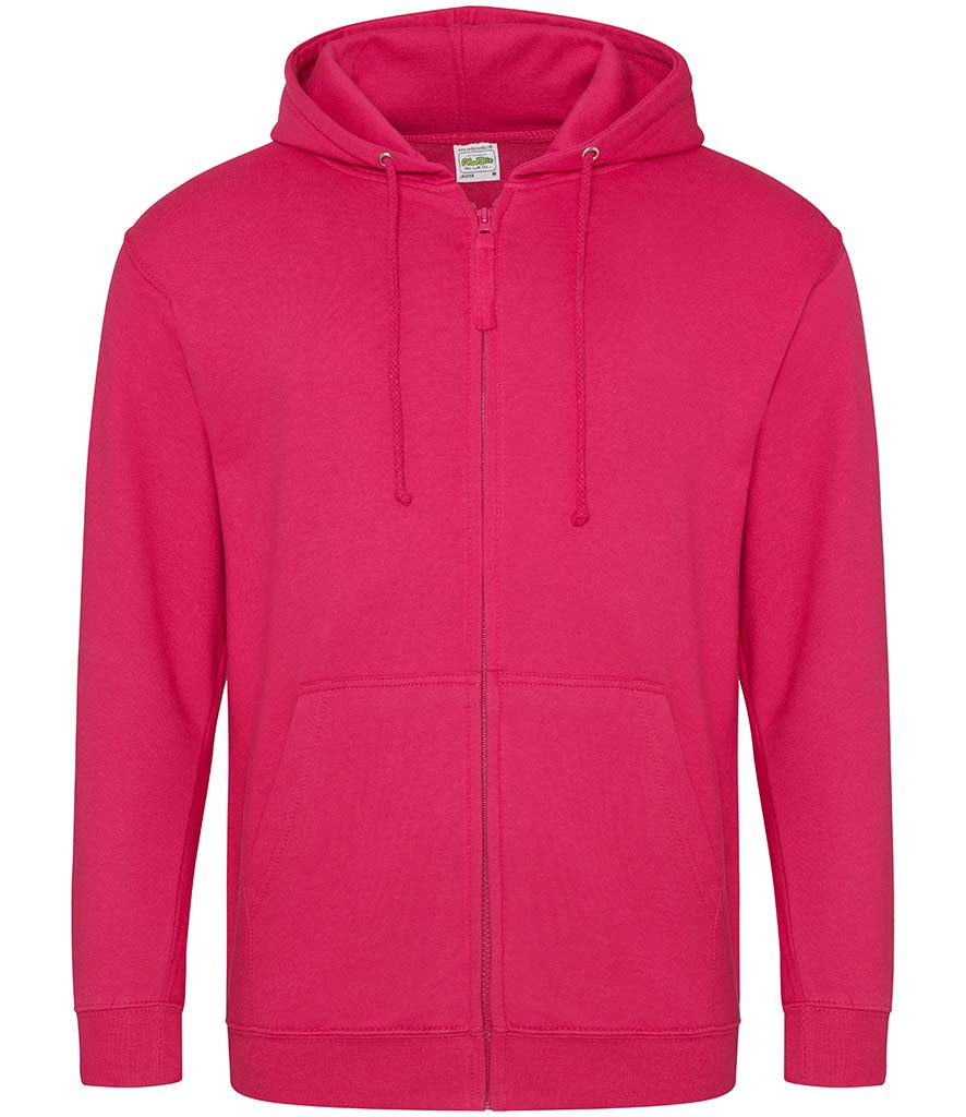 Fully Personalised Fuschia Pink UNISEX Zip AWDis Hoodie - Create Your Design - Perham Prints