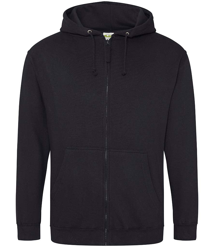 Fully Personalised Black Zip AWDis Hoodie UNISEX - Create Your Design - Perham Prints