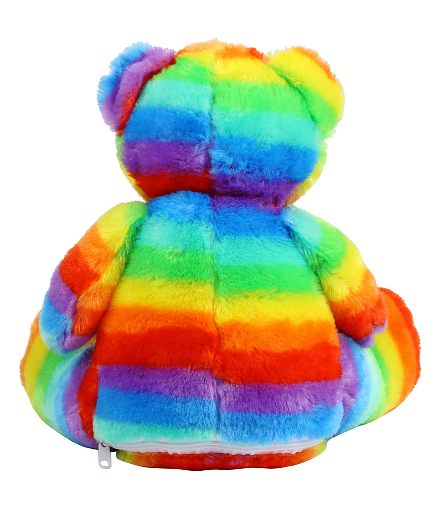 Personalised Multi Coloured Rainbow Teddy Bear Cuddle Toy - Perham Prints