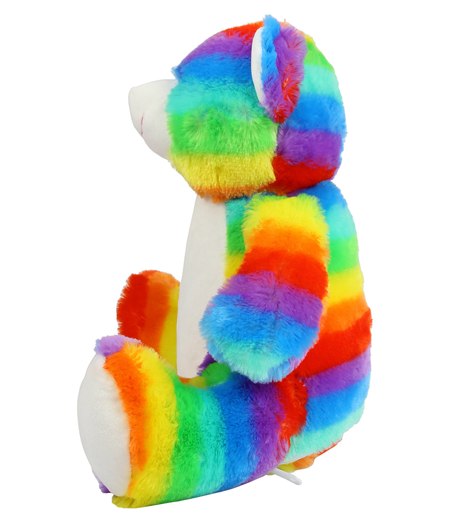 Personalised Multi Coloured Rainbow Teddy Bear Cuddle Toy - Perham Prints