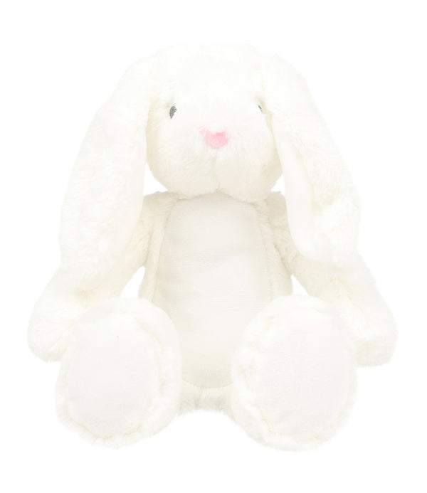 Personalised White Bunny Rabbit Animal Floppy Ears Teddy Cuddle Toy - 2