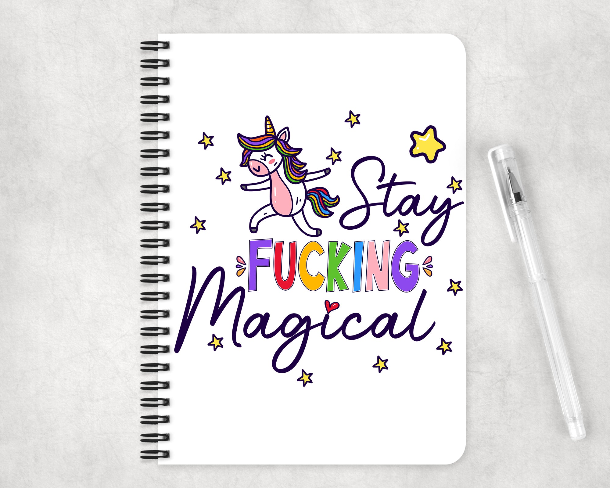 Stay F*cking Magical A4 Personalised Note pad Note book - Perham Prints