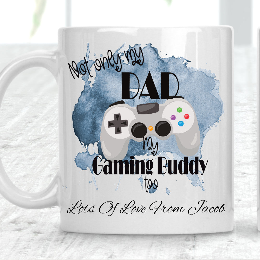 Not Only My Dad My Gaming Buddy Too Playstation Style Cup Mug - Perham Prints