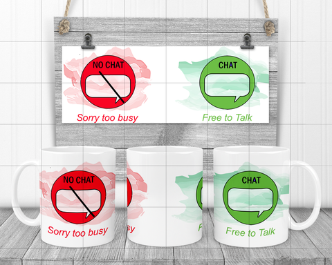 Sorry Too Busy or Free To Talk Quirky Office Cup Mug