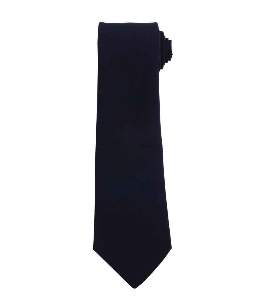 Navy Blue Premier  Tie Fully Personalised Logo or Text Unisex - Perham Prints