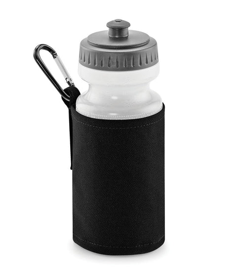 Personalised Black Water Bottle and Holder