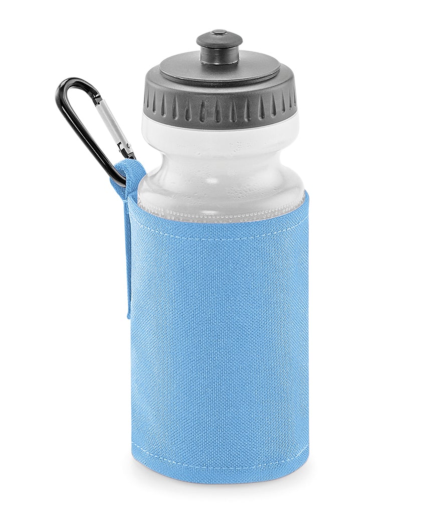 Fully Personalised Sky Blue Water Bottle and Holder - Perham Prints