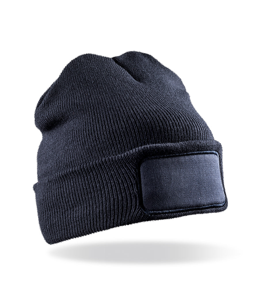 Fully Personalised Result Core Navy Blue Beanie Hat - Perham Prints